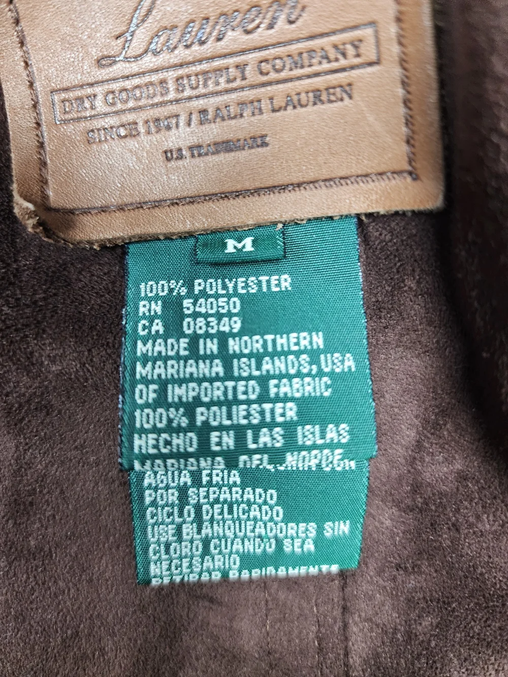 Lauren Ralph Lauren Dry Good Supply CO, Women's Faux Suede Leather Brown Size Me